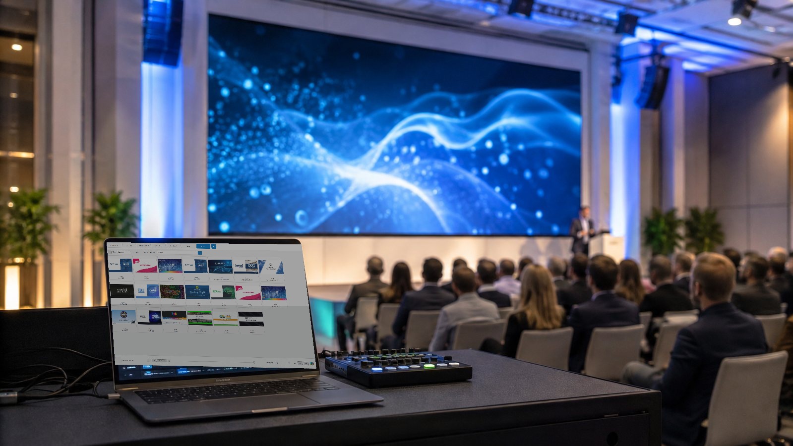 Media Board with a separate audience display
